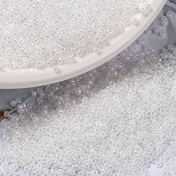 (RR528) White Pearl Ceylon Миюки круглые бусины рокайль, японский бисер, (rr 528) белый жемчужный цейлон, 15/0, 1.5 мм, Отверстие : 0.7 мм , около 27777 шт / 50 г