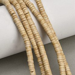 BurlyWood Natural Agate Beads Strands, Dyed, Heishi Beads, Flat Round/Disc, BurlyWood, 4.5x1.5mm, Hole: 0.7mm, about 270pcs/strand, 15.75''(40cm)