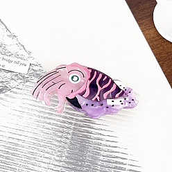 Персиковый Слойка Заколки для волос с когтями из ацетата целлюлозы (смола), аксессуары для волос для женщин и девочек, морские животные, розовые, 91x42 мм