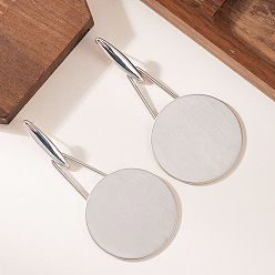 Платина Плоские круглые серьги-гвоздики из сплава, с 925 штырями стерлингового серебра, платина, 53x40 мм