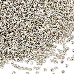 (RR1051) Galvanized Silver Миюки круглые бусины рокайль, японский бисер, (rr 1051) оцинкованное серебро, 11/0, 2x1.3 мм, отверстие : 0.8 мм, Около 1111 шт / 10 г