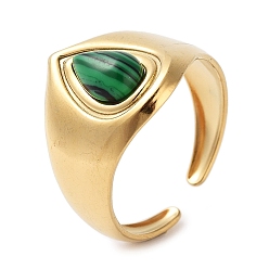Малахит Ионное покрытие (ip) 304 кольцо из нержавеющей стали, регулируемые кольца из синтетического малахита, 15 мм, внутренний диаметр: регулируемый