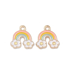 Радуга Пасхальные эмалевые подвески из сплава, золотой свет, радуга, 14.5x14x1 мм, отверстие : 1.8 мм