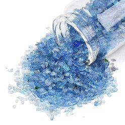 Blue Glass Chip Beads, No Hole Beads, Nuggets, Blue, 2.5~11.5x2~5x0.4~2mm