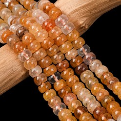 Yellow Hematoid Quartz Бусы из натурального желтого гематоидного кварца, рондель, сгладить, 6.5x4~4.5 мм, отверстие : 0.8 мм, около 83~86 шт / нитка, 14.96''~15.35'' (38~39 см)