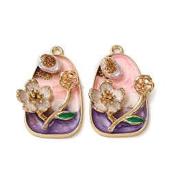 Teardrop Подвески из эмалевого сплава легкого золота, , с имитацией АБС-жемчуга и блестящей пудрой, стойки покрытие, слеза, 31x20x6 мм, отверстие : 2 мм