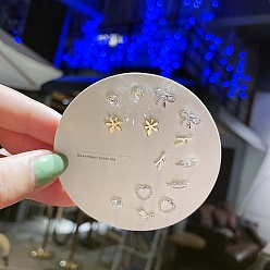 Платина 7 пары антикоррозийных изысканных комплектов серег-гвоздиков из сплава с латунной булавкой для девушек и женщин, разнообразные, платина, Размер упаковки: 75x75 mm