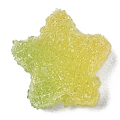 Светло-хаки Смола декодирует кабошоны, имитация конфеты, два тона, градиент цвета, звезда, светлый хаки, 11x11.5x5 мм