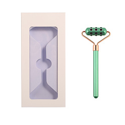 Зеленый лайм Односторонние лицевые ролики из сплава, массажер для лица с одной головкой, инструменты для ухода за кожей, зеленый лайм, 135x60 мм