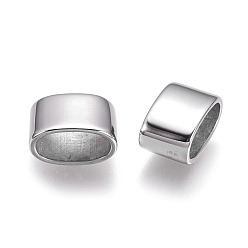 Нержавеющая Сталь Цвет Не тускнеет 304 подвески-слайдеры из нержавеющей стали/бусины-слайдеры, для изготовления кожаных браслетов, прямоугольные, цвет нержавеющей стали, 8x12.5x8 мм, отверстие : 10.5x5.5 мм