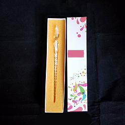 Белый Стеклянная ручка с серебряной фольгой для письма, белые, 184x6 мм