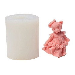 Белый Медведь diy силиконовые формы для свечей, пищевой силикон, изготовление украшений, для изготовления свечей, белые, 75x64x93 мм