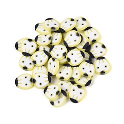 Pear Кабошоны из полимерной глины ручной работы с фруктами, ногтей декоративные аксессуары, груша, 4.5~6x3.5~6x0.2~1 мм, Около 52630 шт / 1000 г