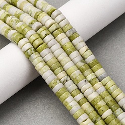 Другие Нефриты Природного нефрита нитей бисера, диск, Heishi бусы, 6~6.5x3~3.5 мм, отверстие : 0.7 мм, около 121 шт / нитка, 15.08'' (38.3 см)