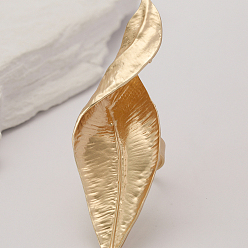 Золотой Кольца из цинкового сплава для женщин, лист, золотые