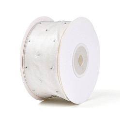 Белый Односторонняя атласная лента из полиэстера и акрила с печатью, для подарочной упаковки, белые, 1-1/2 дюйм (39 мм), около 20.00 ярдов (18.29 м) / рулон