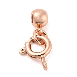 Rose Gold Brass Spring Ring Clasps and Silicone Beads, Rose Gold, 17x7.5mm