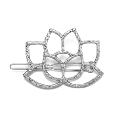 Цветок Сплав зажимами волос, аксессуары для волос для женщин и девочек, лотос, 38.6x57.1 мм