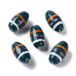 Темно-серый Фарфоровые бусины ручной работы, пастельный фарфор, овальные, темно-серый, 17x9.5 мм, отверстие : 1.6 мм, около 22 шт / нитка, 14.37 дюйм (36.5 см)