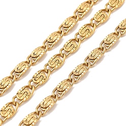 Нержавеющая Сталь Цвет 304 из нержавеющей стали lumachina цепи, несварные, с катушкой, цвет нержавеющей стали, 6.5x3x1 мм, 10 м / рулон