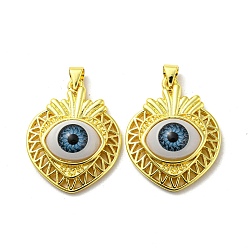 Сердце Настоящие 18 к позолоченные латунные подвески, акриловые обереги от сглаза, сердце, 28x22x7 мм, отверстие : 4x3.5 мм