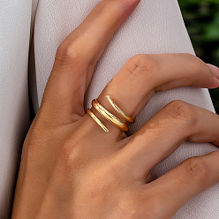 Золотой Железные манжеты открытые кольца для женщин, золотые, внутренний диаметр: 18 мм