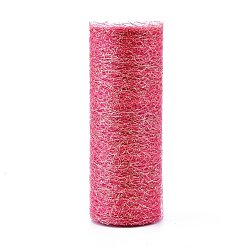 Cerise Mesh Ribbon Roll, Spider Web Trim Ribbon Roll, for DIY Craft Gift Packaging, Home Party Wall Decoration, Cerise, 6 inch(15cm),  10yards/roll