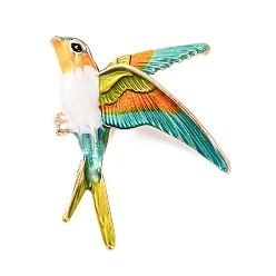 Разноцветный Ласточка с эмалированными штифтами, булавки из сплава для лацканов одежды рюкзака, золотые, красочный, 52x41 мм