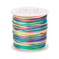 Colorful Nylon Thread, Rattail Satin Cord, Colorful, 1.0mm, about 76.55 yards(70m)/roll