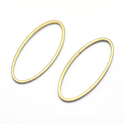 Raw(Unplated) Brass Linking Rings, Oval, Lead Free & Cadmium Free & Nickel Free, Raw(Unplated), 25x11x1mm, Inner Diameter: 9x23mm