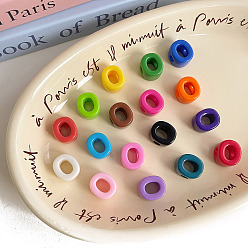 Letter O Непрозрачный акрил европейского бисера, бусины с большим отверстием, разноцветные, Письмо O, 20.4x17.8x13.6 мм, отверстие : 6.3 мм, Около 164 шт / 500 г