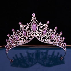 Роза Сплав горный хрусталь ленты для волос, аксессуары для волос для женщин и девочек, корона, роза, 135 мм