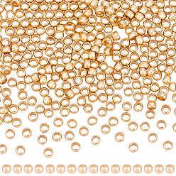 Real 14K Gold Filled 3пакеты латунных обжимных бусин, долговечный, real 14 k золото заполнено, 1.5x1 мм, отверстие : 0.9 мм