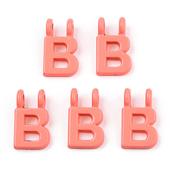 Letter B Обшивка стойки из сплава, окрашенного распылением 2-петлевые подвески, письмо амулеты, без свинца, без никеля и без кадмия, letter.b, 13.5x8x2 мм, отверстие : 2 мм