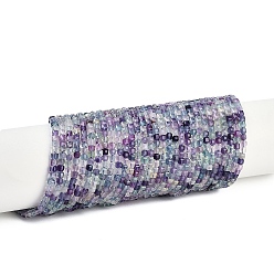 Флюорит Природных красочные флюорита бисер нитей, граненый стол, вырезанный куб, 3x3x3 мм, отверстие : 0.6 мм, около 134 шт / нитка, 15.35'' (39 см)