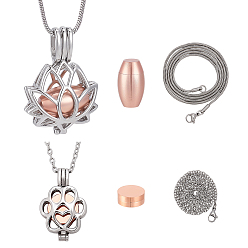 Mixed Shapes 2 шт. 2 стили подвеска из нержавеющей стали урна для пепла ожерелья, цвет нержавеющей стали, разнообразные, 21.34~21.65 дюйм (54.2~55 см), 1 шт / стиль