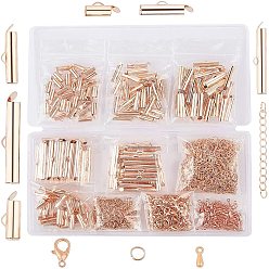 Розовое Золото Ювелирные комплекты diy, с железными направляющими на концах застежки и удлинителем цепи, застежки и подвески из сплава в виде когтей лобстера, розовое золото 