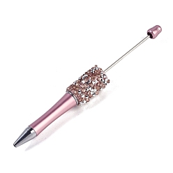 Фламинго Бисерная ручка, пластиковая шариковая ручка, с железным стержнем и стразами, для индивидуальной ручки с ювелирными бусинами, фламинго, 147~155x16 мм