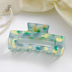 Светлый Морско-зеленый Прямоугольные акриловые заколки с большими когтями для густых волос, с блеском порошок, светло-зеленый, 105 мм