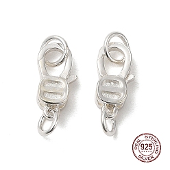 Silver 925 Sterling Silver Lobster Claw Clasps, Silver, 11x5x3mm