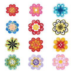 (52) Непрозрачная лаванда 12 шт. полиэстеровые заплатки для одежды, маргаритка, разноцветные, 41.5~43.5x1.7 мм