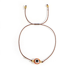 Сэнди Коричневый Плетеные браслеты из смоляных бусин от сглаза в стиле бохо, регулируемые плетеные браслеты из нейлонового шнура для женщин, песчаный коричневый, внутренний диаметр: 11 дюйм (28 см)