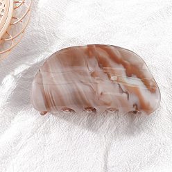 Седло Коричневый Акриловые заколки для волос на когтях, для женщин девушек, полукруглый, седло коричневый, 40x85 мм