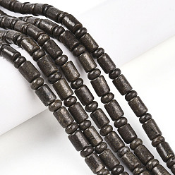 Пирит Природного пирита бисер нитей, бусины-колонны и рондели, 8~8.5x6~7 мм, отверстие : 0.7 мм, Rondelle: 5.5~6.5x3~4 мм, около 63~66 шт / нитка, 14.96~15.55 дюйм (38~39.5 см)