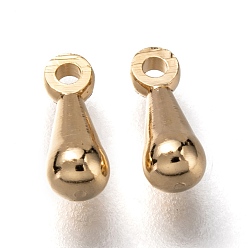 Настоящее золото 24K Латунь прелести, падение удлинителя цепи, долговечный, слеза, реальный 24 k позолоченный, 7.8x3 мм, отверстие : 1 мм