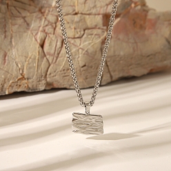 Rectangle Ретро 304 подвески из нержавеющей стали в стиле хип-хоп, серебряный цвет гальваническим, прямоугольные, 21.65 дюйм (55 см)