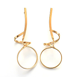 Золотой Ионное покрытие (ip) 304 серьги-гвоздики из нержавеющей стали, золотые, 68x25x15 мм, штифты : 0.7 мм