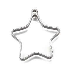 Звезда 304 подвески из нержавеющей стали, звезда, 31x30.5x3 мм, отверстие : 2 мм