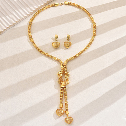 Золотой Элегантные комплекты из железных сердечек и ожерелий в ближневосточном стиле для женских вечеринок и праздников, золотые