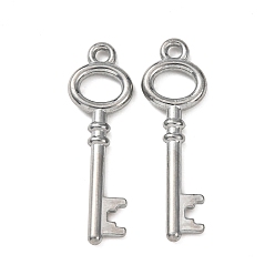 Платина Подвески из сплава , подвески в виде скелетного ключа в форме короны, платина, 40.5x12.5x3.5 мм, отверстие : 2.5 мм, Около 434 шт / 1000 г